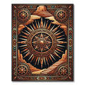 Golden Celestial Sun Desert Staircase Art Rug