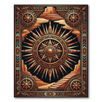 Golden Celestial Sun Desert Staircase Art Rug