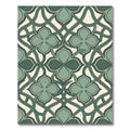 Elegant Sage Quatrefoil Interwoven Botanical Rug