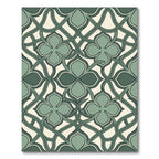 Elegant Sage Quatrefoil Interwoven Botanical Rug
