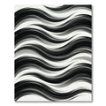 Monochrome Abstract Wavy Striped Art Rug