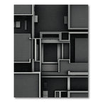 Monochrome Minimalist Geometric Abstraction Rug