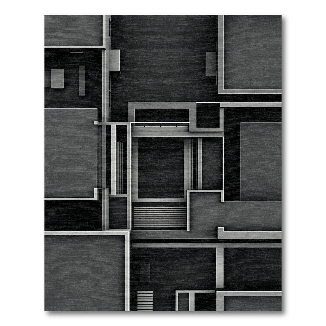 Monochrome Minimalist Geometric Abstraction Rug