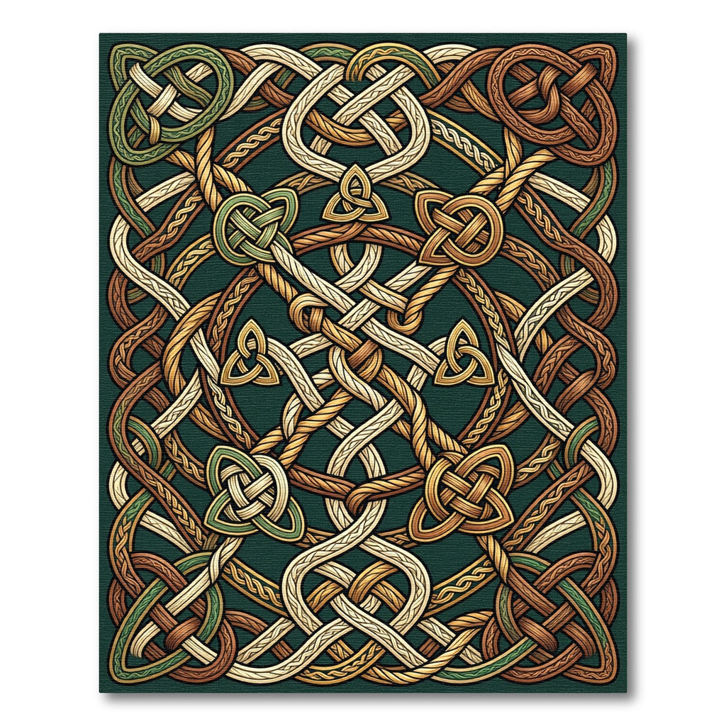 Intricate Celtic Knotwork Earthy Bronze Rug