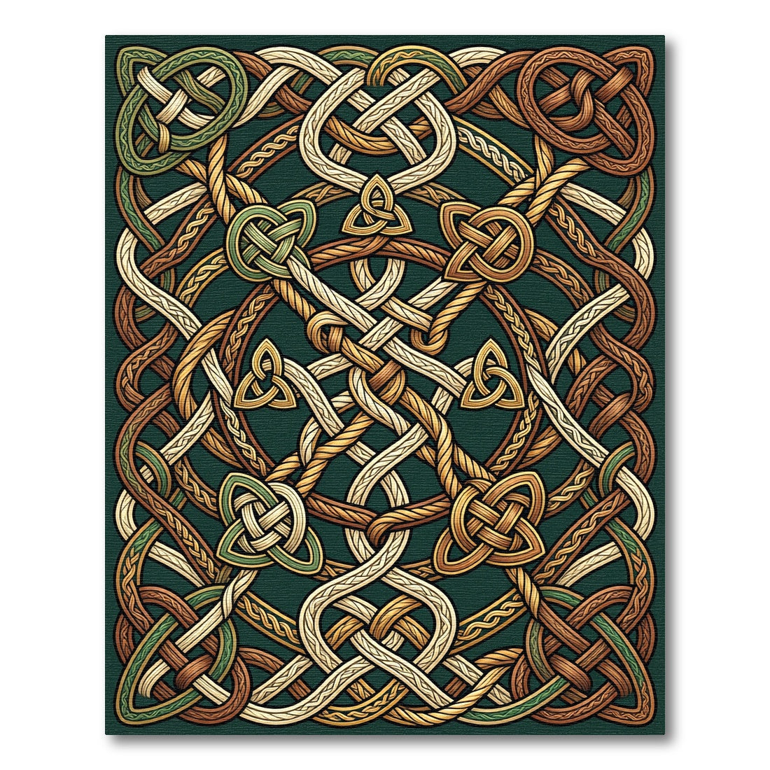 Intricate Celtic Knotwork Earthy Bronze Rug