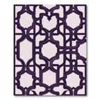 Dark Purple Interlocking Geometric Lattice Rug