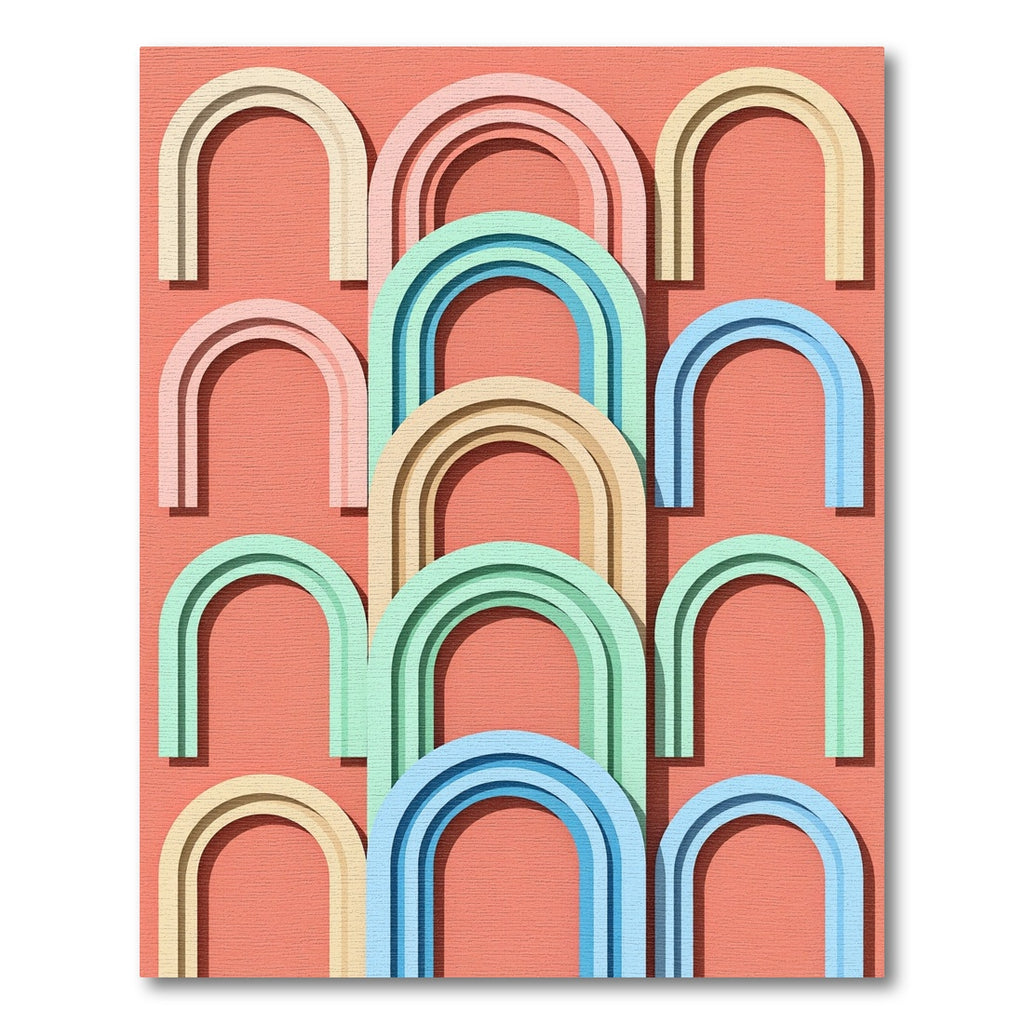 Modern Pastel Arch Geometric Repeating Rug