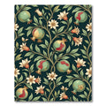 Deep Green Pomegranate Floral Vine Rug