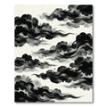 Black Ink Wash Cloud Swirl Rug