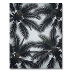 Dark Palm Frond Overlapping Canopy Rug