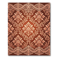 Antique Copper Damask Scroll Lace Rug