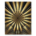 Radiant Gold Black Art Deco Sunburst Rug