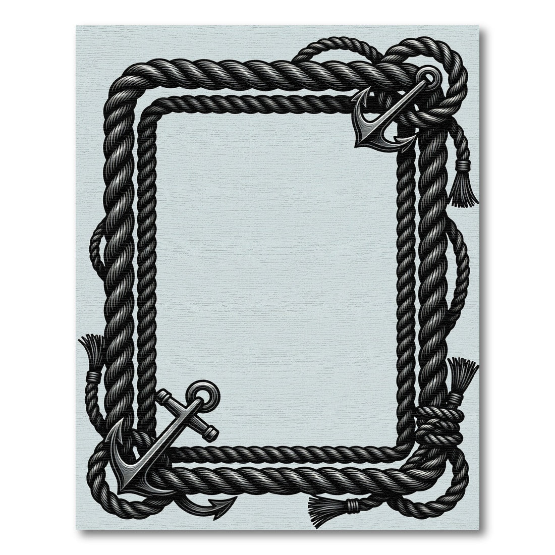 Nautical Rope Anchor Border Accents Rug