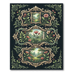 Elegant Botanical Garden Ornate Frame Rug