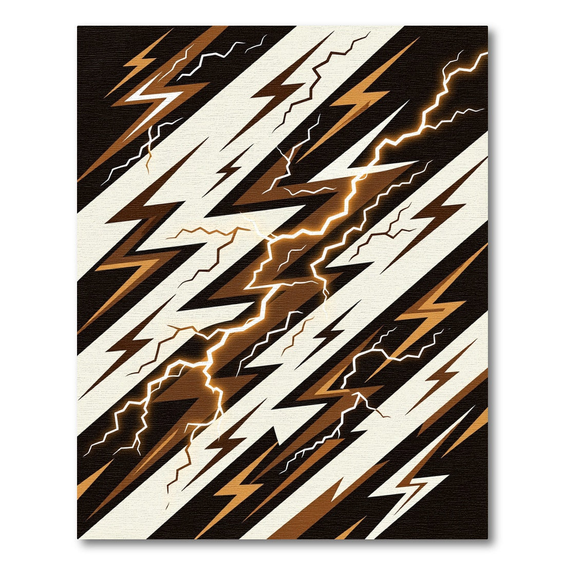 Dynamic Golden Lightning Bolt Explosion Rug