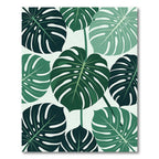 Deep Green Tropical Monstera Leaves Rug