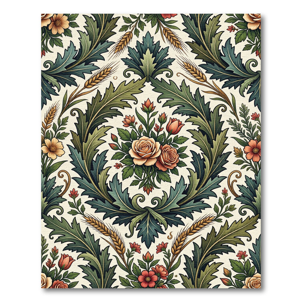 Vibrant Golden Rose Acanthus Scroll Rug