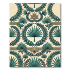 Neoclassical Green Palm Leaf Laurel Rug
