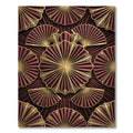 Regal Crimson Fan Medallion Gold Accents Rug