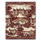 Ornate Chateau Garden Scene Rug