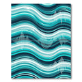 Abstract Teal Ocean Wave Soundscape Rug