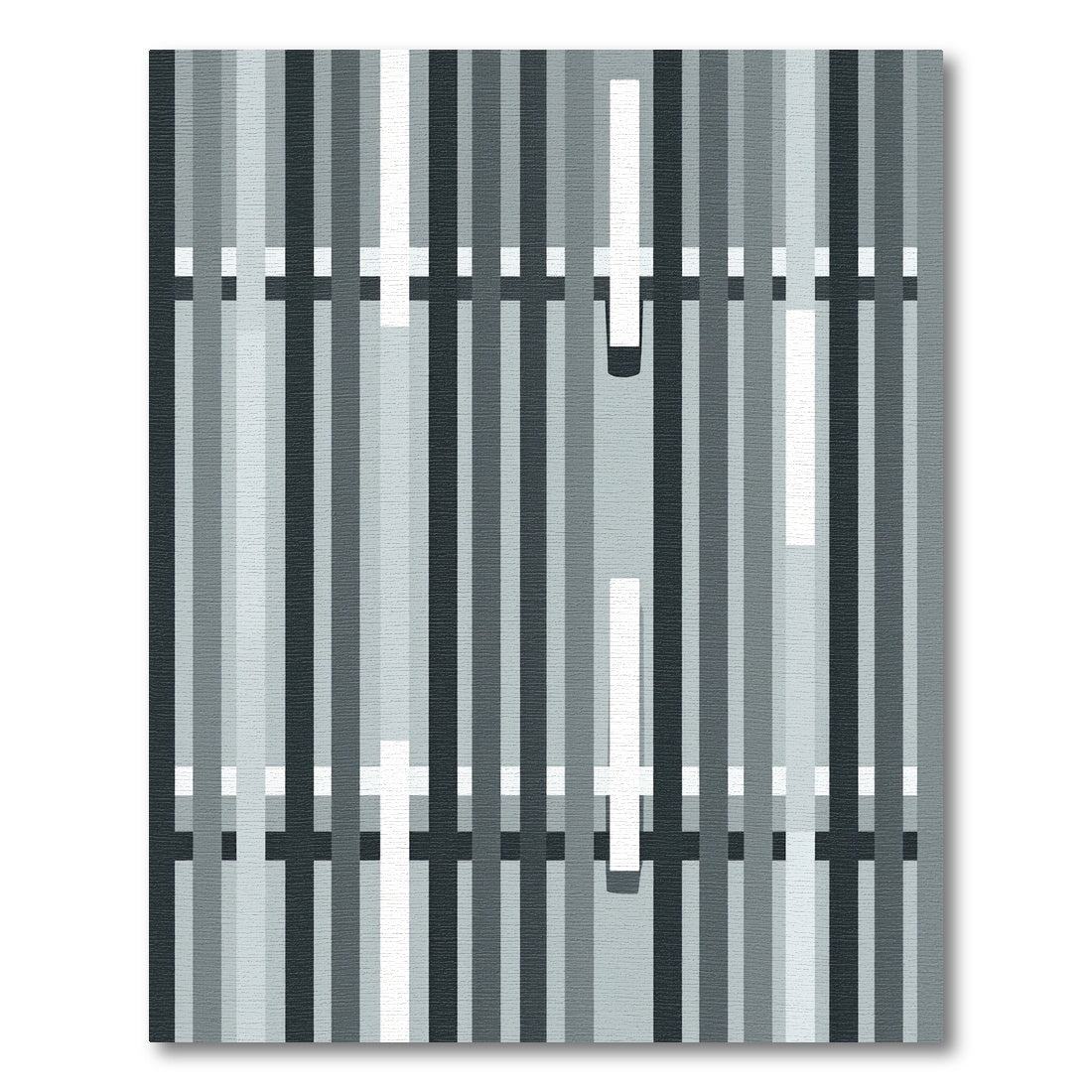 Minimalist Monochrome Vertical Linear Stripe Rug