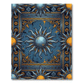 Celestial Sunburst Navy and Gold Tapestry Rug