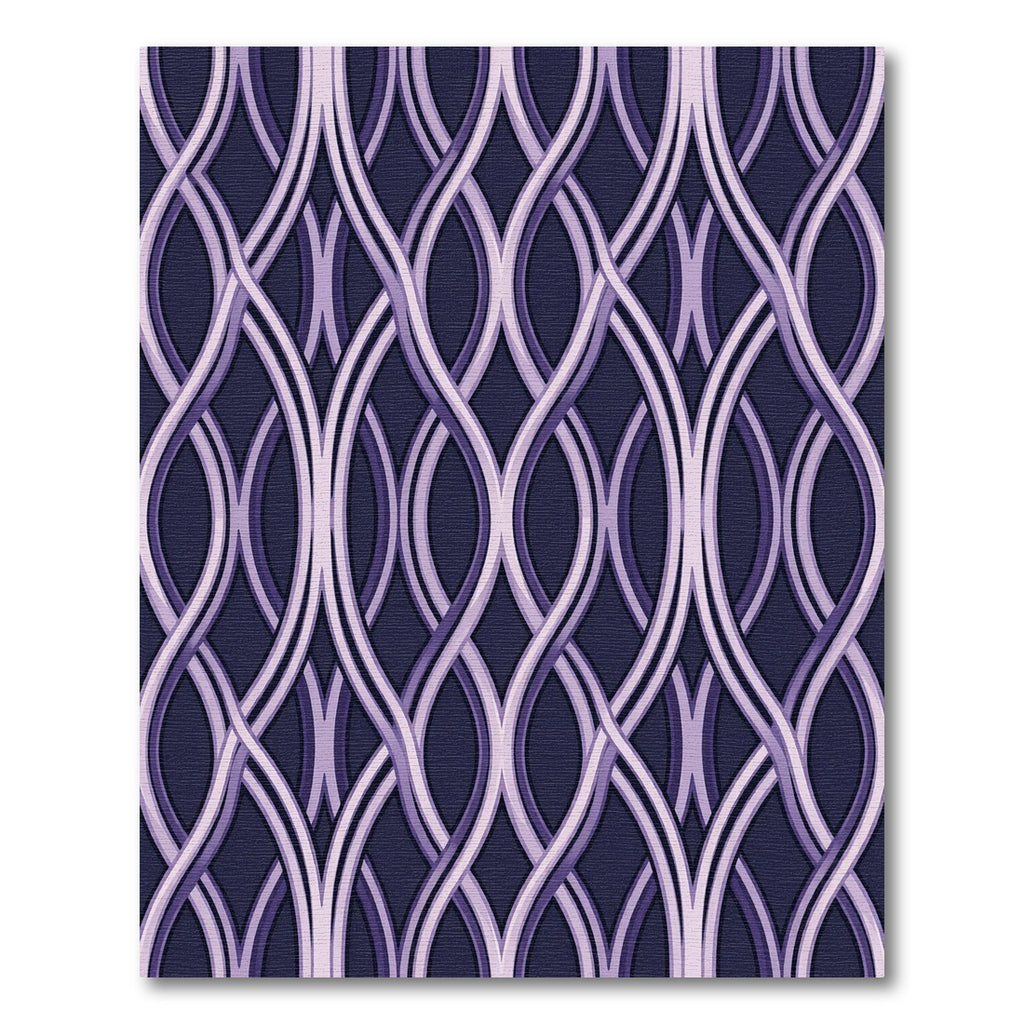 Sophisticated Plum Curved Interlaced Lattice Rug
