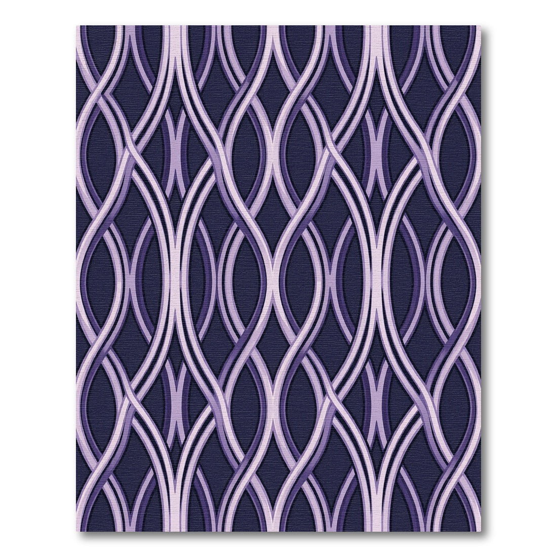 Sophisticated Plum Curved Interlaced Lattice Rug