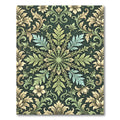 Elegant Sage Green Botanical Damask Rug