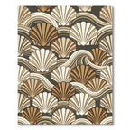 Neutral Earth Tone Scallop Shell Wavy Rug