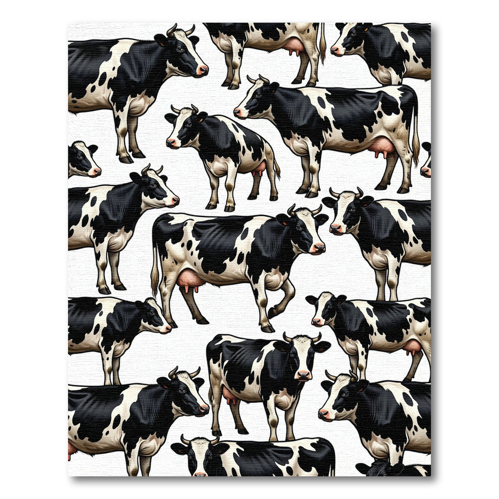 Black and White Holstein Cow Herd Rug
