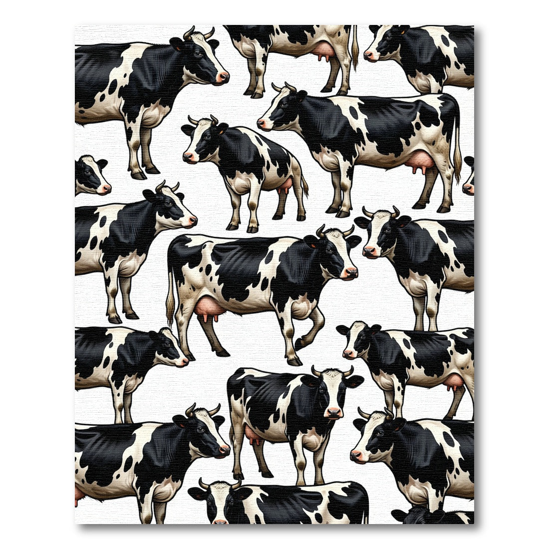 Black and White Holstein Cow Herd Rug
