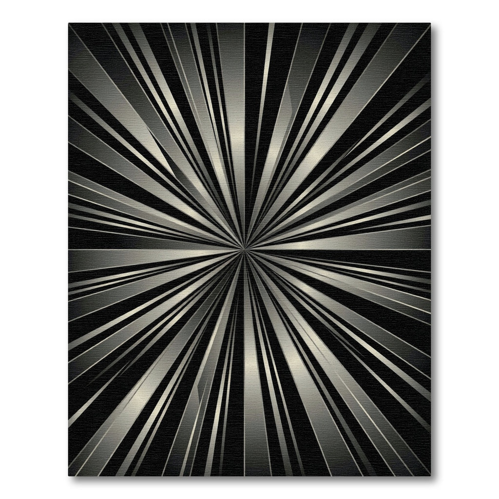 Modern Black Silver Burst Rug