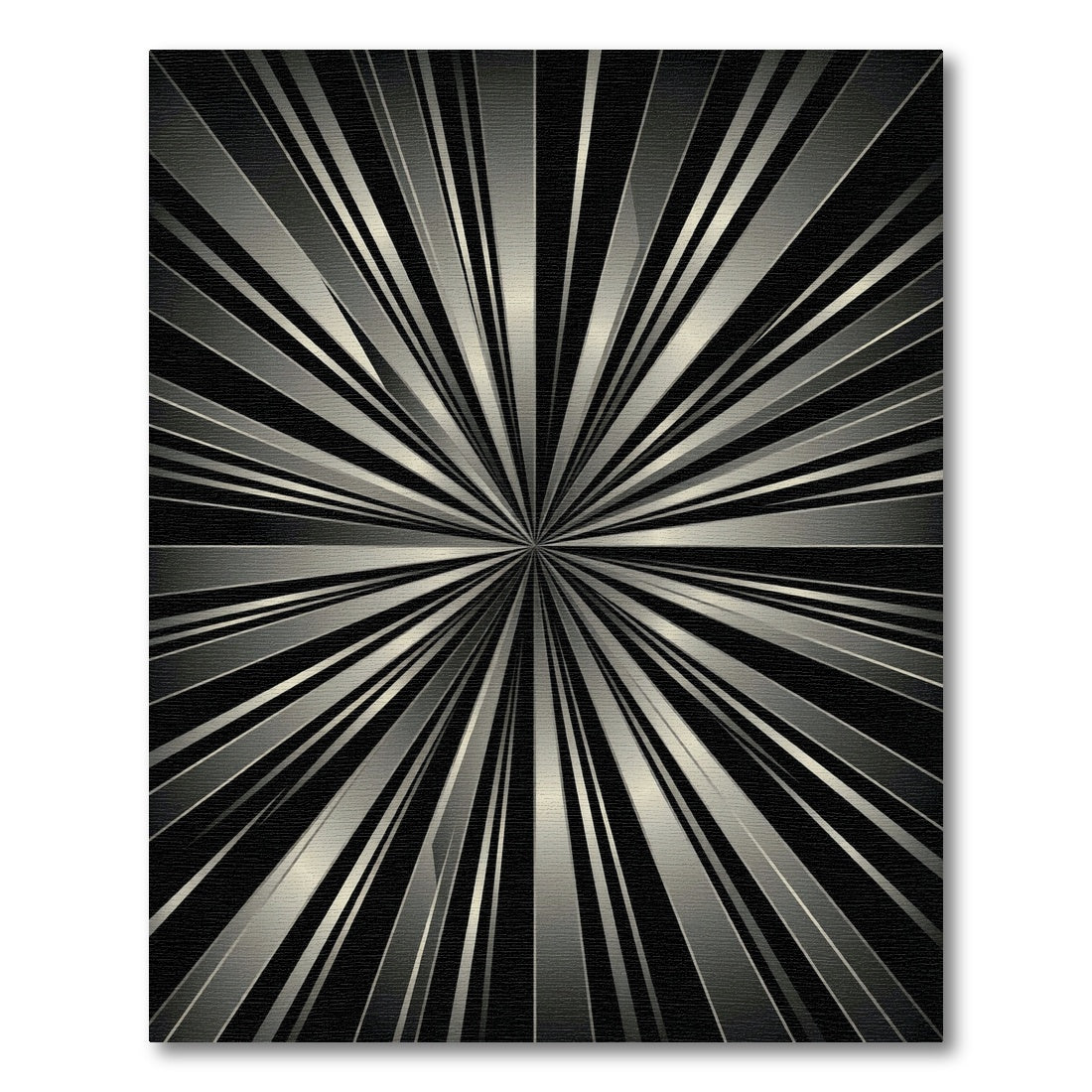 Modern Black Silver Burst Rug