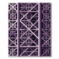 Geometric Lavender Structural Grid Art Rug
