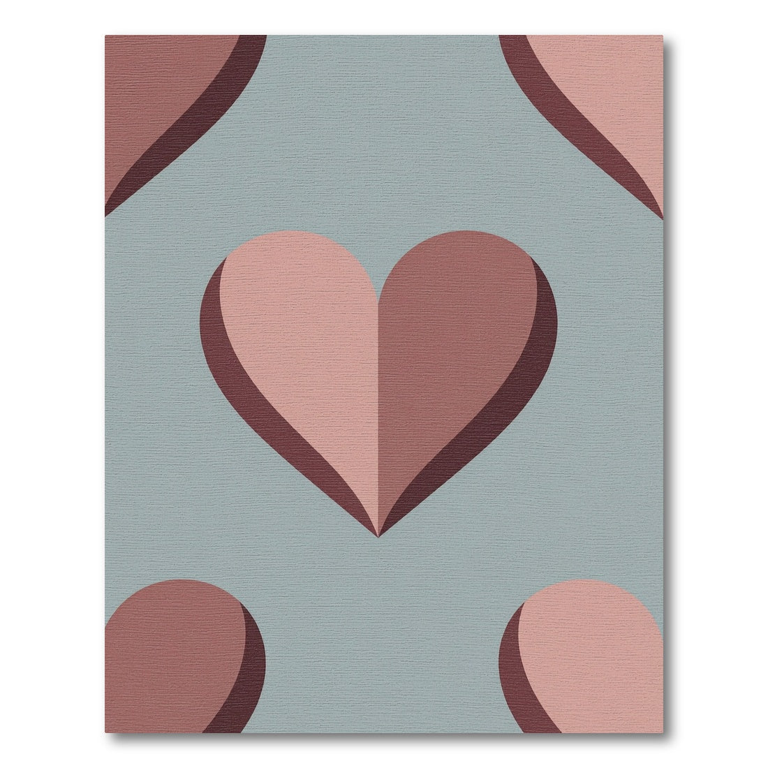 Soft Pink Heart Geometric Abstract Rug