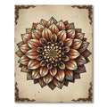 Vintage Earthy Bronze Floral Mandala Rug