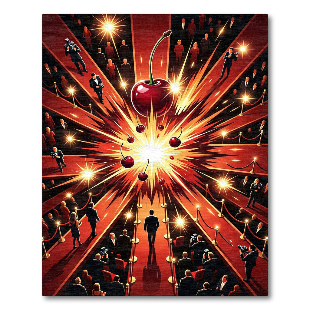 Red Cherry Burst Starburst Gala Rug