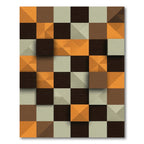 Geometric Earth Tone Pyramid Block Rug