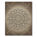 Elegant Beige Ornate Floral Mandala Rug