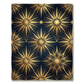 Golden Celestial Radiance Navy Starry Art Rug