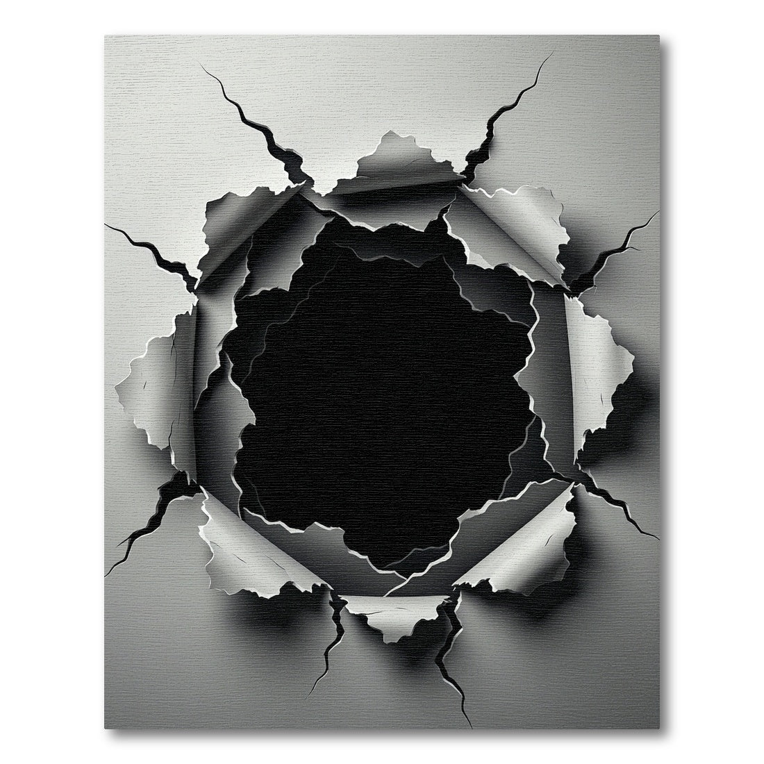 Monochromatic Abstract Ripped Concrete Effect Rug