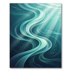 Deep Teal Swirling Water Ribbons Rug