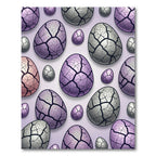 Cracked Lavender Silver Geometric Egg Arrangement Rug