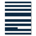 Minimalist Navy White Horizontal Stripe Rug