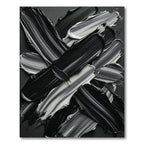 Monochromatic Abstract Brushstroke Art Rug