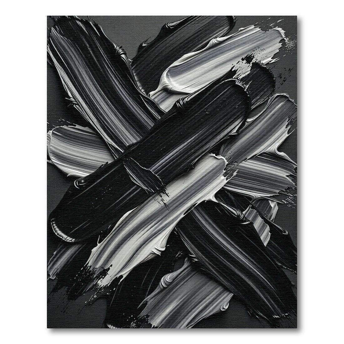 Monochromatic Abstract Brushstroke Art Rug