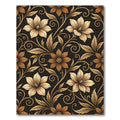Ornate Golden Floral Vines Rug