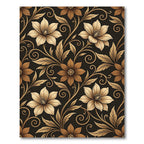 Ornate Golden Floral Vines Rug
